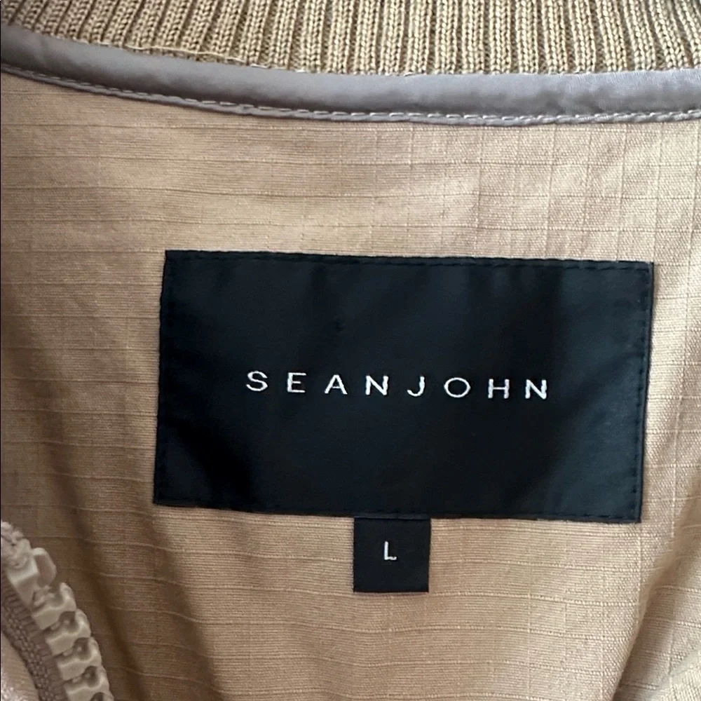 Sean John bomber jacket men’s 100% cotton size large outdoors‎ brown utility tan